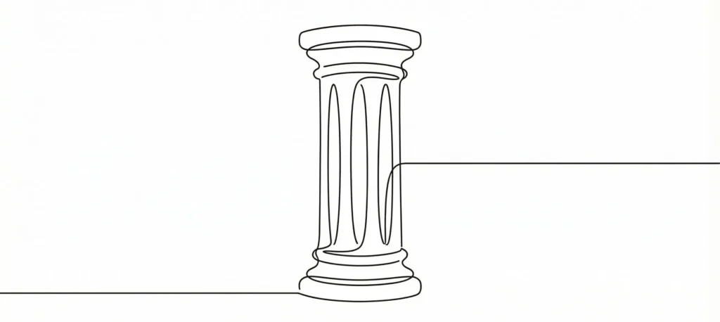 Clean line art of a classical pillar, symbolizing the firm's strong foundation in fiduciary responsibility and independent advisory services.